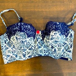 Anthropologie Floral and Lace Balconette Bra